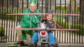 Making a dash in a wheelbarrow for St Patrick's Day in Thomastown