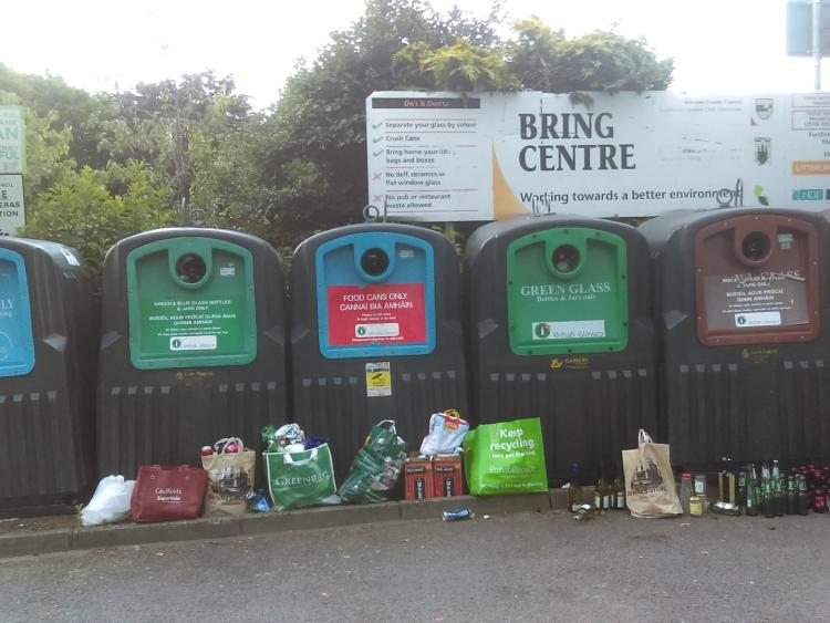 Rubbish mounts at Kilkenny city  bottle bank