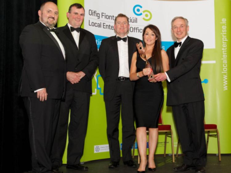 Pictured (L-R): Kieran Comerford, Chair of Network of Local Enterprise Offices; John Mulhollan from MyBio, supported by Local Enterprise Office Kilkenny; Linda Nolan from MyBio, supported by Local Enterprise Office Kilkenny; Sean McKeown from MyBio, supported by Local Enterprise Office Kilkenny; Minister for Jobs, Enterprise and Innovation, Mr. Richard Bruton T.D.PIC: Joe Keogh