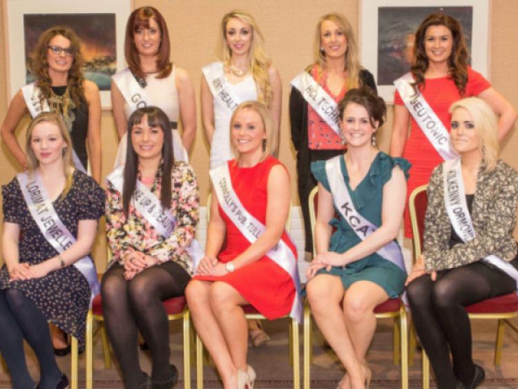 Getting ready for the Kilkenny Rose of Tralee Selection Night are (front rwo,l-r): Roisin Wafer, Catherine O'Carroll, Lorraine Maher, Emma Doyle and Helena Barcoe. (Back row,l-r): Sharon Shelly, Lorna Fennelly, Ashley Cooke, Denise Shanahan and Dearbhail Kirwan. Photo: Pat Moore.
