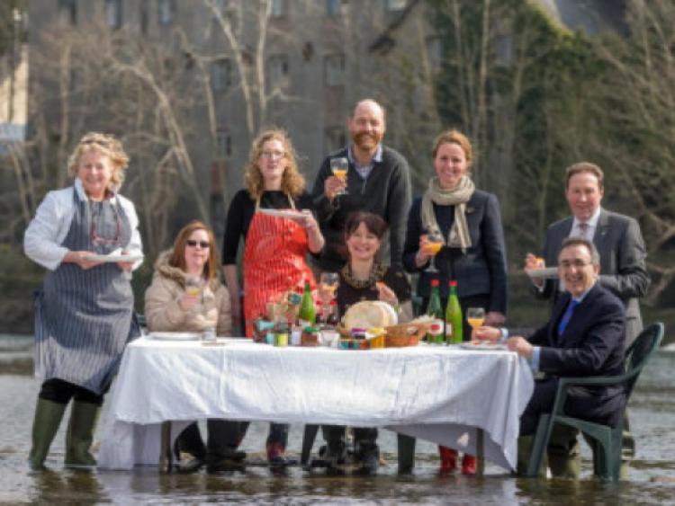 Repro Free No Charge for Repro THOMASTOWN  won the coveted title of the first ever Kilkenny LEADER Partnership "Town of Food"Pictured at the announcement last April in Thomastown Co. Kilkenny was from left Helen Finnegan, Knockdrinna Farm House Cheese; Siobhan O'Mahony, Camphill Watergarden; Mag Kirwan, Goatsbridge Trout; Breda Gardner, Insight Natural Health Clinic; John O'Connor, Camphill Jerpoint; Mags Morrissey, Daily Batch; Noel McCarron, Sol Bistro,Thomastown and Declan Rice, CEO Kilkenny LEADER Partnership.Picture Dylan Vaughan.