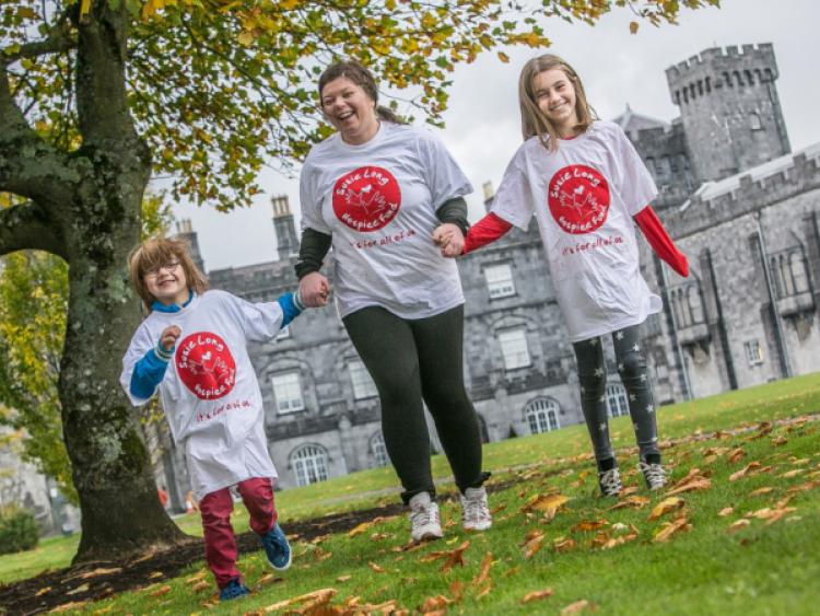 KCLR's Edwina Grace pictured with Harry Nolan (5) and his sister Robyn (8) at the launch of the second annual Susie Long Memorial Walk. The walk takes place in Kilkenny's Castle Park on Sunday, December 1, at 12 noon. Photo: Pat Moore.