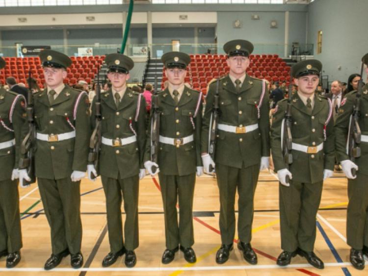 Pictured at their Passing Out ceremony are Irish Army Privates Darren Fanning, Daryl Jordan, Derek Burows, David Crowley, Chris Keohane, Daryl Fitzgerald and Gary Lehane who will be based in James Stephens Military Barracks in Kilkenny. Photo: Pat Moore.