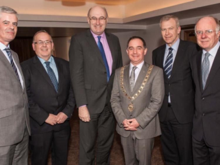 Mayor Sean " hArg�in and Minister for the Environment, Community and Local Government Phil Hogan pictured with Denis Leamy, CEO, Pobal, Seamus Boland, Chairman, Pobal, Yves Leterme, Deputy Secretary-General, OECD and Joe Crockett, Kilkenny City & County Manager pictured at Hotel Kilkenny during the 9th Annual Meeting of the OECD LEED Forum on Partnership and Local Governance last week. Photo: Pat Moore.