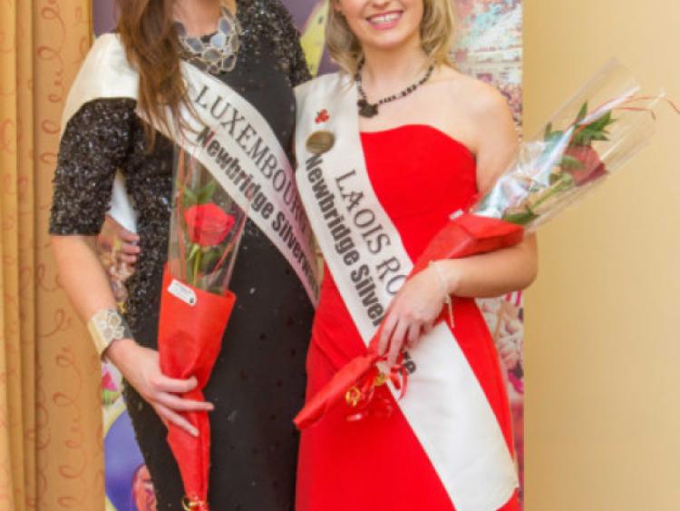 Luxembourg Rose, Niamh Bergin, who is originally from Urlingford pictured with Laois Rose, Teresa Maria Brennan who is a teacher at Colaiste Pobail Osrai
