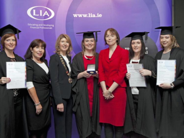 LIA have held its fourth annual Credit Union Awards in the IMI, Dublin, to present successful Credit Union students with their awards. Sharon Donnery, Registrar of Credit Unions, Central Bank of Ireland, addressed the successful students and their guests, and presented recipients with their designation certificates. The ceremony recognised the significant achievements of over 250 successful Credit Union students, in attaining their CUG (Credit Union Governance), CUA (Credit Union Adviser), various APA (Accredited Product Adviser) and QFA (Qualified Financial Adviser) designations. The successful Credit Union Directors, Oversight Committee members, managers and staff represented 94 Credit Unions from across the country. LIA is the professional education and development association for those who work across all areas of the Financial Services industry. Pictured at the recent LIA Credit Union Awards Ceremony were graduates fromSt. Canice's Kilkenny Credit Union - (L-R) Emma Stone;Claire Lawton, Manager,St. Canic