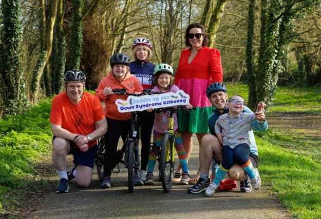 Pictured in Kilkenny's Canal Walk is John Barry, Holly Barry (18), Mary Barry, Cora Hennessy, Sophie Manicle (7), Sean Manicle, and Max Manicle (8) / Picture: Dylan Vaughan