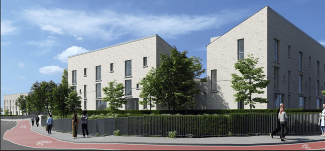 Rendering of apartment buildings currently planned for development in Drakeland Lower/Kilcreene