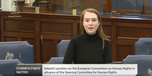 Senator Patricia Stephenson speaking in the Seanad chamber on Thursday