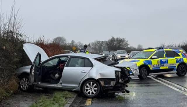 Picture: The aftermath of the incident on the N24 near Mooncoin, County Kilkenny / Picture: Waterford Fire Service