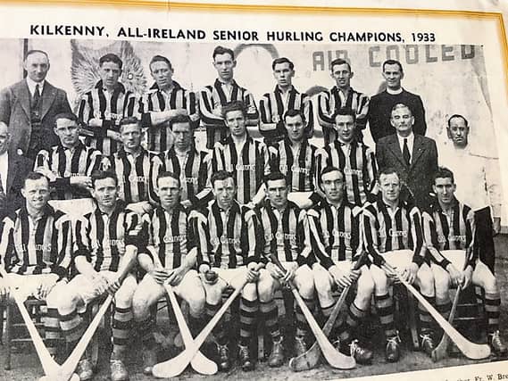 Kilkenny's All-Ireland winning team of 1933. Paddy Phelan is in the middle row, third from right