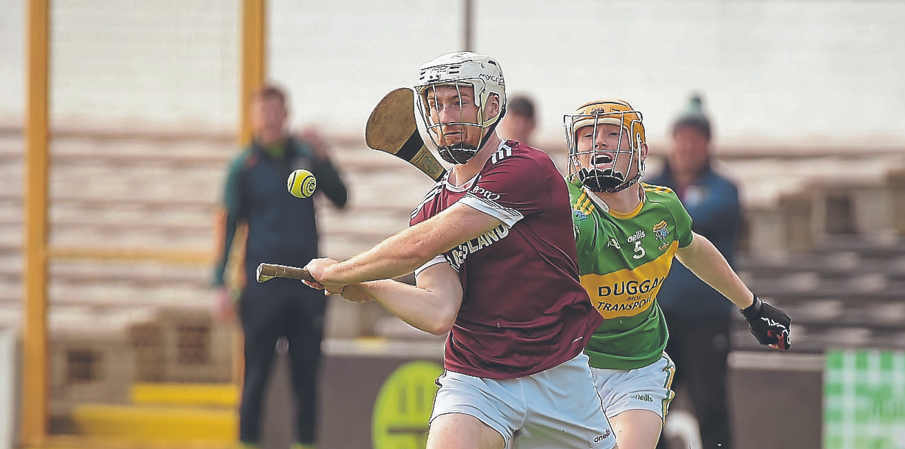 Dicksboro’s Timmy Clifford gets his shot in despite Glenmore’s Tomas Mullally’s attempt at a hook. Picture: Willie Dempsey