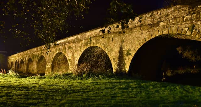 Last year's event: The bridge in Inistioge was lit up gold for the campaign. Picture by Harry Reid