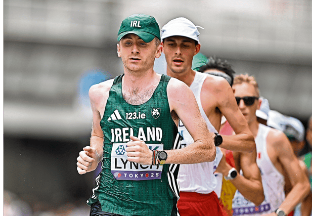 Peter Lynch of Ireland competing in the men’s marathon final at the World Athletics Championships in Tokyo. Picture: Sam Barnes / SPORTSFILE