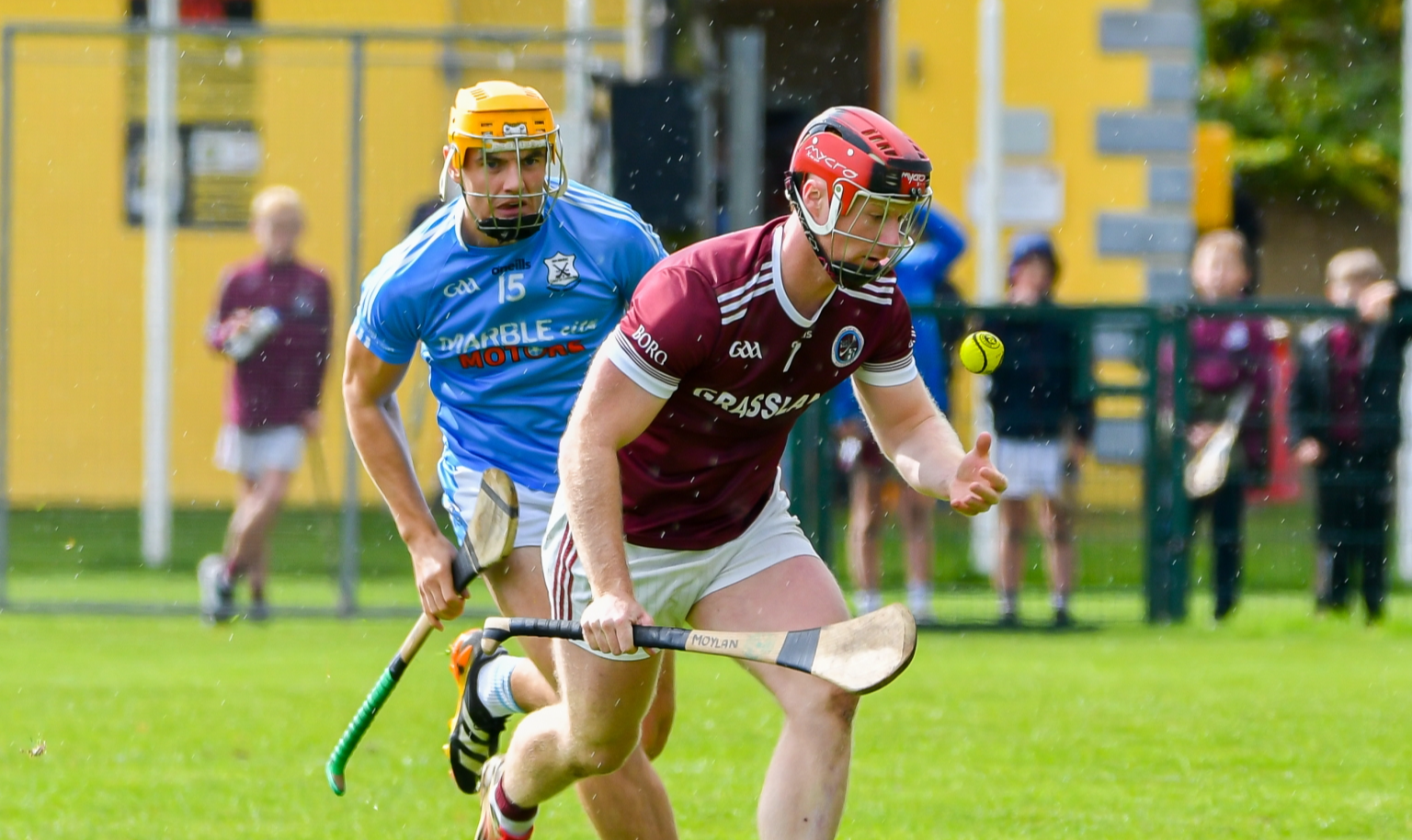 Dicksboro’s Eoghan Moylan and Jesse Roberts  (GBC) in action during Saturday's SHCclash in Freshford. Picture: Billy Culleton