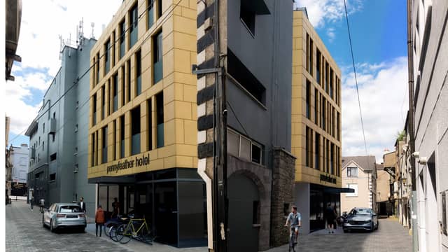 A three dimensional rendering by Gittens Murray Architects Ltd of the original development submitted to Kilkenny County Council by Penny Pudding Limited