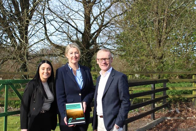 Group CEO of FRS Co-Op, Colin Donnery (right) with members of FRS Co-Op’s Sustainability Team, Kilkenny based Lyndsey Owens (left) and Erin Whittle (centre)