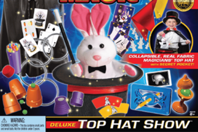 The Fantasma Magic Deluxe Top Hat 150+ Magic Tricks has been reported to the Competition and Consumer Protection Commission (CCPC) as posing a potential safety hazard through the plush rabbit that comes with the set whose small parts may become a choking hazard.
