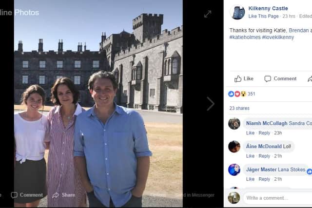 From there, she walked down The Parade with her daughter, and her friend local man Brendan Morrissey. Many people were taken by surprise to see her in the city. Ms Holmes was also seen having lunch in a local eatery, while some fans reported seeing her in Nicholas Mosses' pottery in Bennettsbridge.
