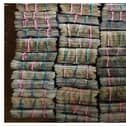 Bundles of cash seized during the Jersey investigation