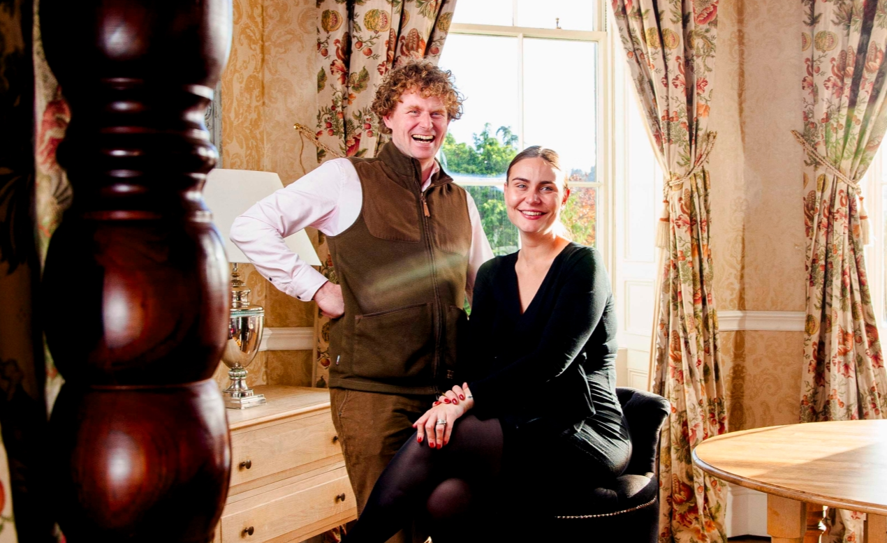 Owners of Castle Durrow, Tessa and Robin Leidig, during filming for new More4 TV series Country House Auction