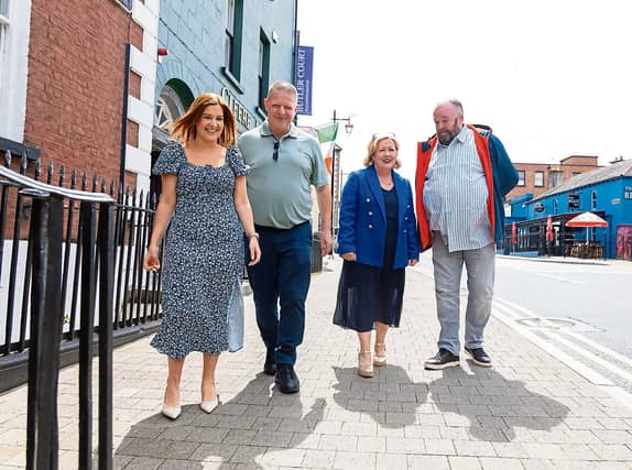 Catherine White, Regional Manager with the Good Shepherd Centre, Patrick Owens, a former service user at the Good Shepherd Centre, Lisa Robson and HSE Clinical Lead in the Substance Misuse Services