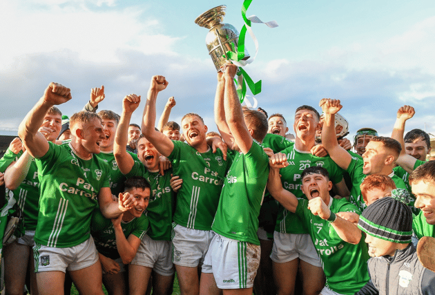 O'Loughlin Gaels players celebrate after the Kilkenny County Senior Club Hurling Championship victory over Shamrocks. Picture: Matt Browne/Sportsfile