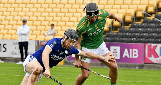 Thomastown’s Luke Connellan and Dunnamaggin’s Victor Costello battle for possession. Picture: Willie Dempsey