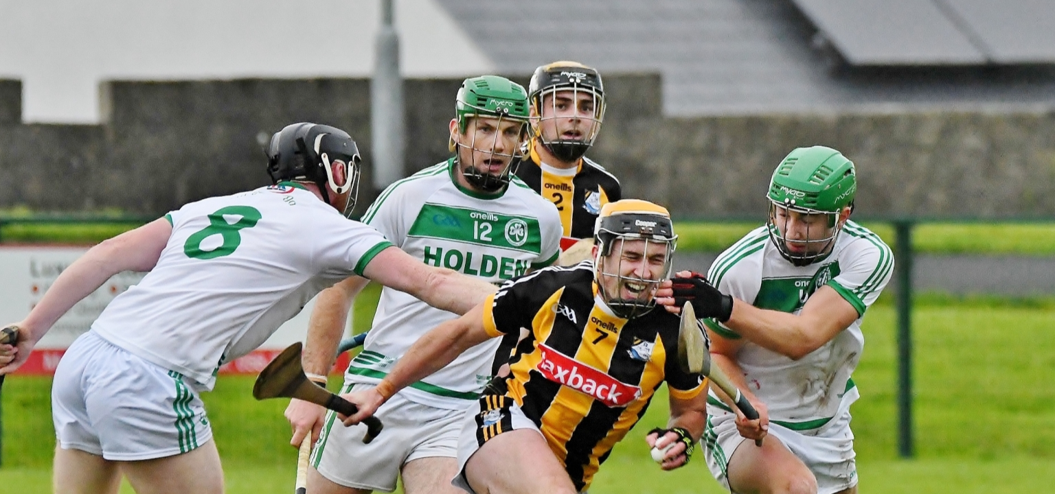 Danesfort’s Cathal O’Neill surrounded by a number of Shamrocks tacklers during last Saturday's championship clash. Picture: Willie Dempsey