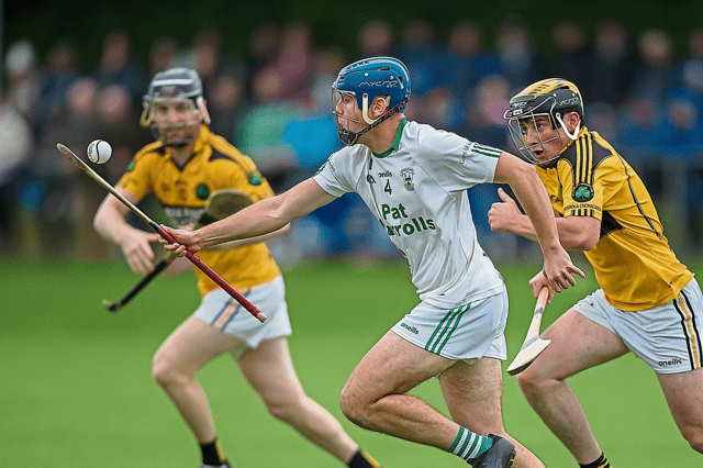 Oisin Murphy (O’Loughlin Gaels) brings the ball out of defence aganst Conahy. Picture: Mark Desmond