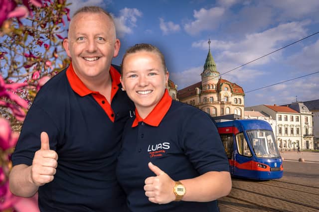 Kilkenny man Ian Collins with Irish teammate at the European Tram Championships 2023