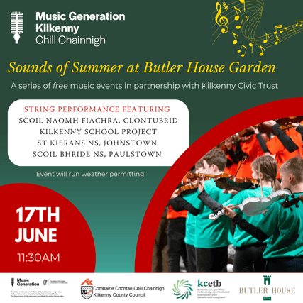 Sounds of Summer is a series of two concerts with the second taking place on Saturday, June 17 featuring a performance from four Kilkenny Schools