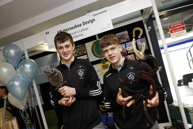 Intermediate category third place winners of the main competition, Cian Holohan and Jack Dooley from HD Horseshoe Designs at St Kieran's College