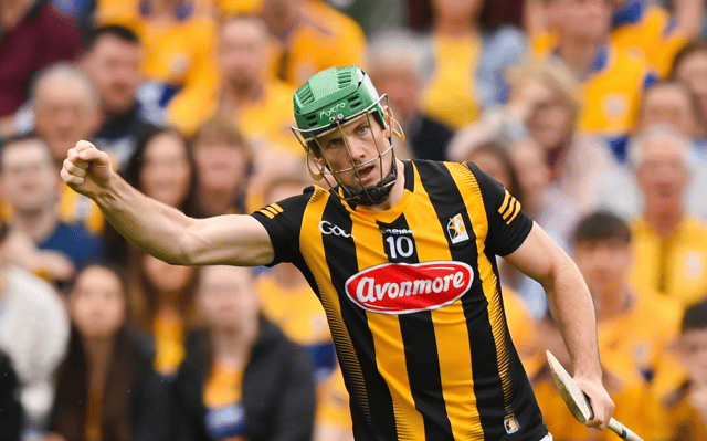 Kilkenny’s Eoin Cody celebrates a point during the 2022 All-Ireland senior hurling semi-final against Clare at Croke Park. Picture: Stephen McCarthy/Sportsfile