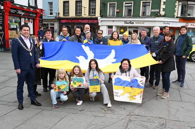 Mayor's Walk for Ukraine PICTURE: VICKY COMERFORD
