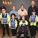 Little Blue Heroes Cormac, Ameila, Caragh and Conor at the launch pictured with committee members