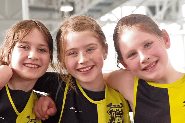 Happy Kilkenny City Harriers athletes who competed in the girls’ under-11 race in Athlone. Pictures: Perri Williams