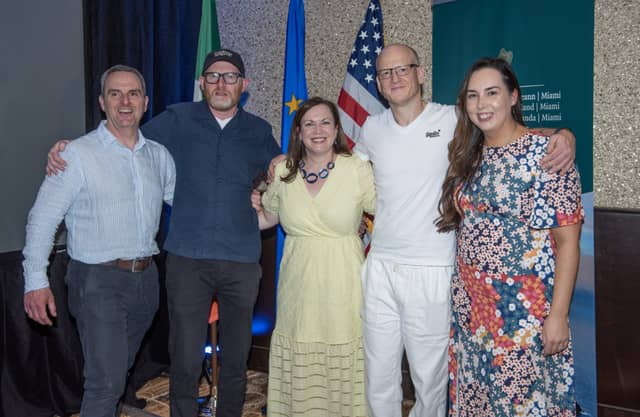 Ronan McCabe (CEO, Animation Ireland), Paul Young (CEO, Cartoon Saloon), Sarah Kavanagh (Consul General), Jason Tammemagi (Cartoon Saloon) and Ailbhe McCabe (Cartoon Saloon)