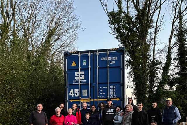 11 Ukrainian refugees who are based in Kilkenny joined Jim to load the humanitarian aid into the container throughout the weekend, remarking that they were ‘delighted’ to be able to do something to help support their war-torn homeland.