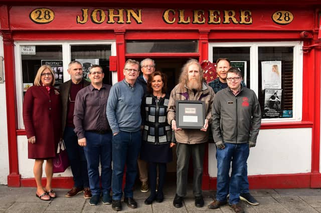 Eoin McDonald received a Golden Ticket from Cleere's before his 70th birthday for his decades of dedication to the local music scene