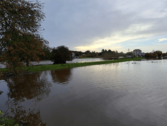Heavy flooding was experienced across Kilkenny, especially in Freshford . Photo shows flooding in Bennettsbridge.