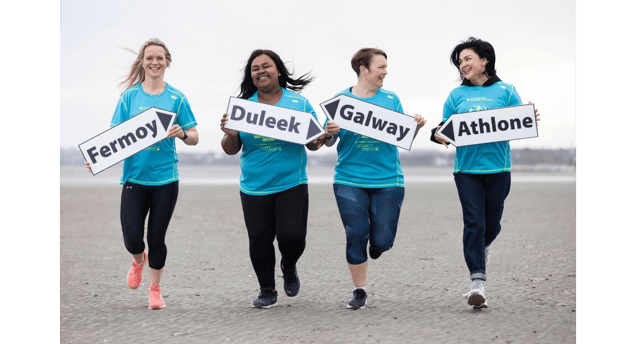 Ailís McSweeney, Ireland Lead Manager of the Sanctuary Runners, Ignatia Ndlovu, Annemarie Sheehan and Oksana Khvostikova Photo: Kenneth O’Halloran