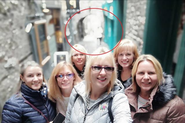 Recent visitors took this group selfie on The Butterslip during their Kilkenny trip