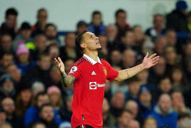 Martial took up the counter-attack in the final third and his inviting lay-off to Antony on his right saw the £82million summer signing caress a shot over Pickford to become the first United player since Ian Storey-Moore in 1972 to score in his first three league appearances.