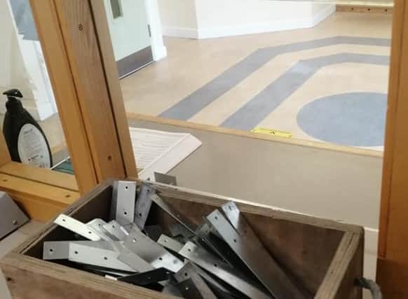 "One of our patrol cars came across this box of stainless steel brackets spread out across the Callan Road Roundabout in Kilkenny," they said.