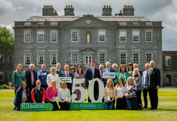 Minister of State at the Department of Agriculture, Food and the Marine Martin Heydon; Professor Frank O’Mara, Teagasc Director; Dr AnneMarie Butler, Head of KT Education and staff