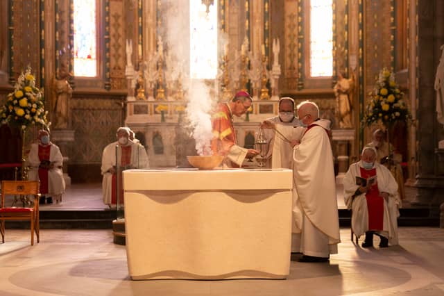 The altar is consecrated at St Mary's Cathedral in Kilkenny