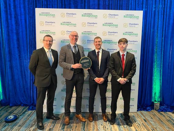 Paul Delahunty, Chief Security Officer, Andrew Tobin, CEO, all-star Kilkenny Hurler and Business Development Manager, Eoin Murphy and Andrew Cushen