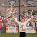 Pictured at the Amber Stars for Yulefest star installation in the Castle Yard for Yulefest Kilkenny Festival are  Meabh O’Sullivan (9), Kells and Sadie Morris (6), Dublin Road, Kilkenny