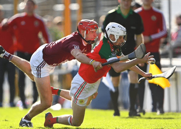 Cian Kenny of James Stephen's is fouled by Cillian Buckley of Dicksboro during the Kilkenny County Senior Hurling Championship quarter-final in UPMC Nowlan Park. Pic: Piaras O'Midheach/Sportsfile